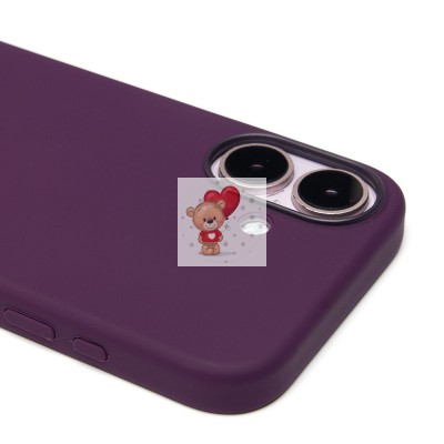 Чехол-накладка для Apple iPhone 16 (сливовый) ORG Silicone Case SafeMag с анимацией