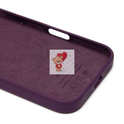 Чехол-накладка для Apple iPhone 16 (сливовый) ORG Silicone Case SafeMag с анимацией