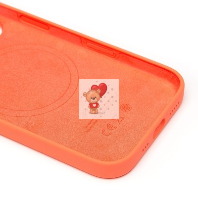 Чехол-накладка для Apple iPhone 16 (мандариновый) ORG Silicone Case SafeMag с анимацией
