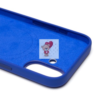 Чехол-накладка для Apple iPhone 16 (ультрамарин) ORG Silicone Case SafeMag с анимацией