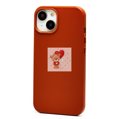 Чехол-накладка для Apple iPhone 14 (серо-коричневый) ORG SM002 экокожа SafeMag