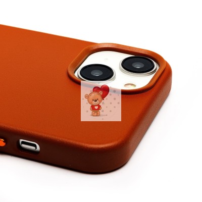 Чехол-накладка для Apple iPhone 14 (серо-коричневый) ORG SM002 экокожа SafeMag