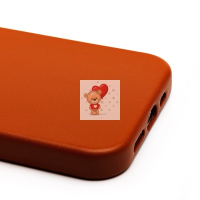 Чехол-накладка для Apple iPhone 14 (серо-коричневый) ORG SM002 экокожа SafeMag