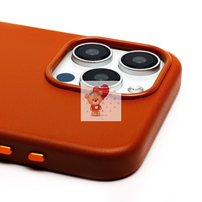 Чехол-накладка для Apple iPhone 15 Pro Max (серо-коричневый) ORG SM002 экокожа SafeMag