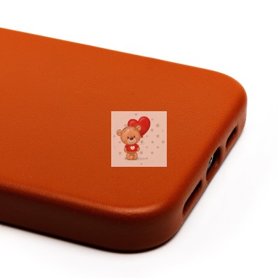 Чехол-накладка для Apple iPhone 15 Pro Max (серо-коричневый) ORG SM002 экокожа SafeMag