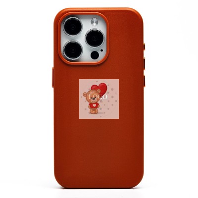 Чехол-накладка для Apple iPhone 15 Pro (серо-коричневый) ORG SM002 экокожа SafeMag