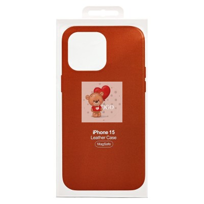 Чехол-накладка для Apple iPhone 15 (серо-коричневый) ORG SM002 экокожа SafeMag