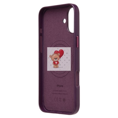 Чехол-накладка для Apple iPhone 16 Plus (багровый) ORG SM002 экокожа SafeMag