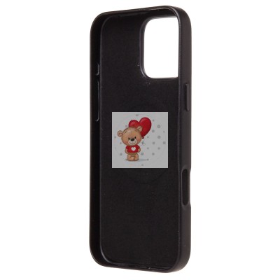 Чехол-накладка для Apple iPhone 16 Pro Max (черный) ORG SM002 экокожа SafeMag