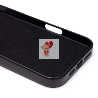 Чехол-накладка для Apple iPhone 16 Pro Max (черный) ORG SM002 экокожа SafeMag