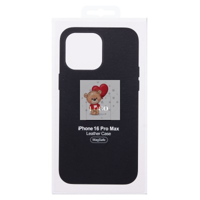 Чехол-накладка для Apple iPhone 16 Pro Max (черный) ORG SM002 экокожа SafeMag