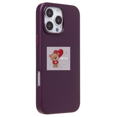 Чехол-накладка для Apple iPhone 16 Pro Max (багровый) ORG SM002 экокожа SafeMag