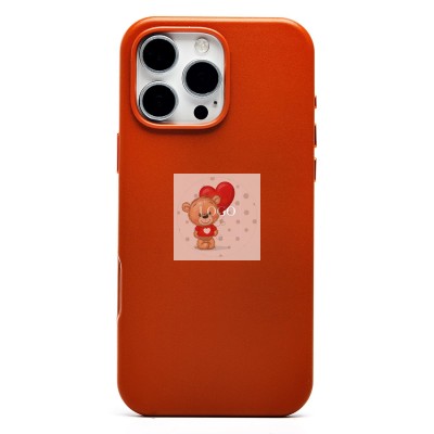 Чехол-накладка для Apple iPhone 16 Pro Max (серо-коричневый) ORG SM002 экокожа SafeMag