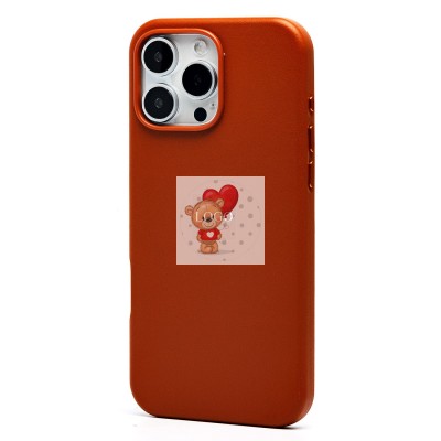 Чехол-накладка для Apple iPhone 16 Pro Max (серо-коричневый) ORG SM002 экокожа SafeMag