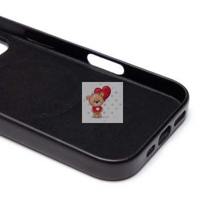 Чехол-накладка для Apple iPhone 16 Pro (черный) ORG SM002 экокожа SafeMag