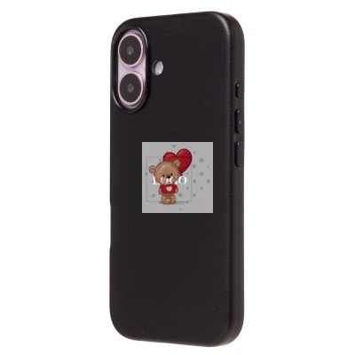 Чехол-накладка для Apple iPhone 16 (черный) ORG SM002 экокожа SafeMag