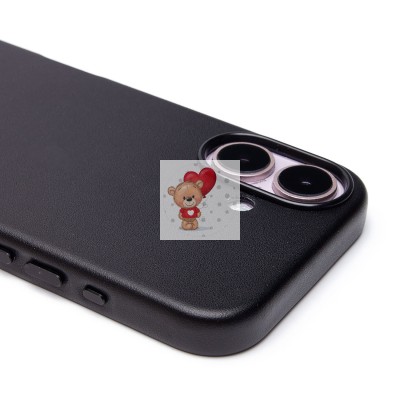 Чехол-накладка для Apple iPhone 16 (черный) ORG SM002 экокожа SafeMag