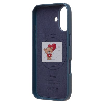 Чехол-накладка для Apple iPhone 16 (тихоокеанский синий) ORG SM002 экокожа SafeMag