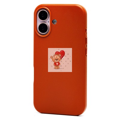 Чехол-накладка для Apple iPhone 16 (серо-коричневый) ORG SM002 экокожа SafeMag