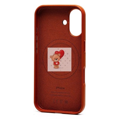 Чехол-накладка для Apple iPhone 16 (серо-коричневый) ORG SM002 экокожа SafeMag