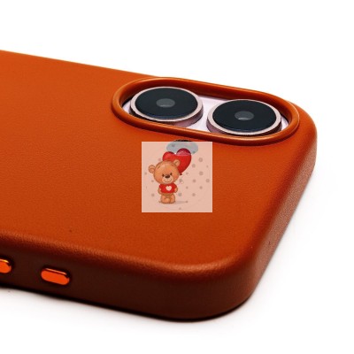 Чехол-накладка для Apple iPhone 16 (серо-коричневый) ORG SM002 экокожа SafeMag