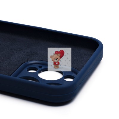 Чехол-накладка для Apple iPhone 15 Pro Max (темно-синий) ORG Soft Touch с закрытой камерой