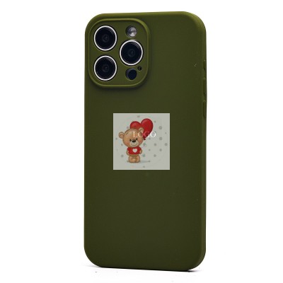 Чехол-накладка для Apple iPhone 15 Pro Max (темно-зеленый) ORG Soft Touch с закрытой камерой