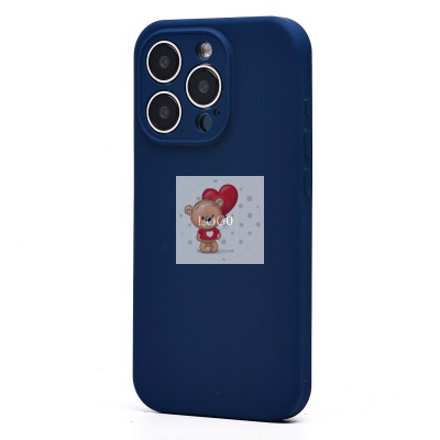 Чехол-накладка для Apple iPhone 15 Pro (темно-синий) ORG Soft Touch с закрытой камерой