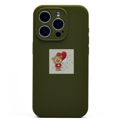 Чехол-накладка для Apple iPhone 15 Pro (темно-зеленый) ORG Soft Touch с закрытой камерой