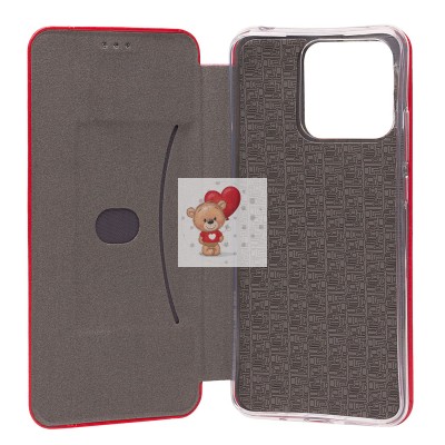 Чехол-книжка для Xiaomi Redmi 10C открытие в бок (красный) BC002