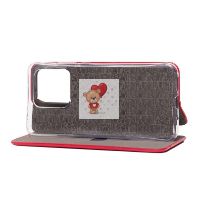 Чехол-книжка для Xiaomi Redmi 10C открытие в бок (красный) BC002