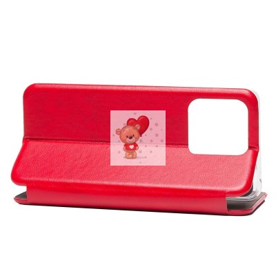 Чехол-книжка для Xiaomi Redmi 10C открытие в бок (красный) BC002