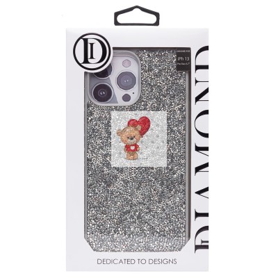 Чехол-накладка для Apple iPhone 13 Pro Max россыпь кристаллов (серебристый) PC071 POSH SHINE