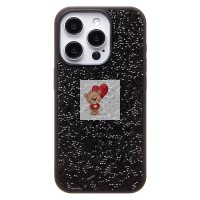 Чехол-накладка для Apple iPhone 15 Pro россыпь кристаллов (черный) PC071 POSH SHINE