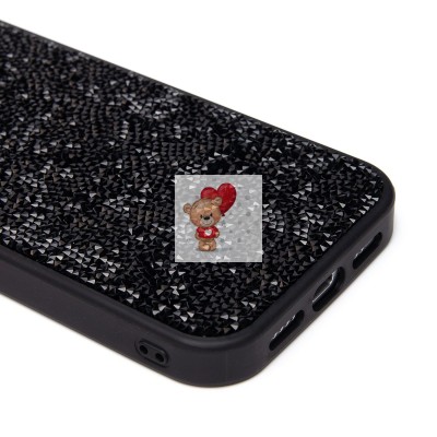 Чехол-накладка для Apple iPhone 15 Pro россыпь кристаллов (черный) PC071 POSH SHINE