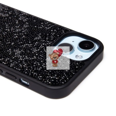 Чехол-накладка для Apple iPhone 15 россыпь кристаллов (черный) PC071 POSH SHINE Чехол-накладка для Apple iPhone 15 россыпь кристаллов (черный) PC071 POSH SHINE