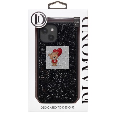Чехол-накладка для Apple iPhone 15 россыпь кристаллов (черный) PC071 POSH SHINE Чехол-накладка для Apple iPhone 15 россыпь кристаллов (черный) PC071 POSH SHINE