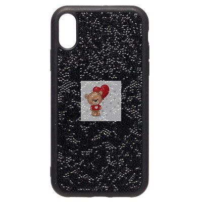 Чехол-накладка для Apple iPhone XR россыпь кристаллов (черный) PC071 POSH SHINE