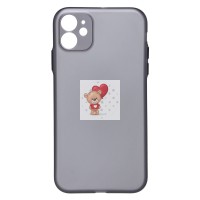 Чехол-накладка для Apple iPhone 11 (матово-прозрачный/черный) PC091