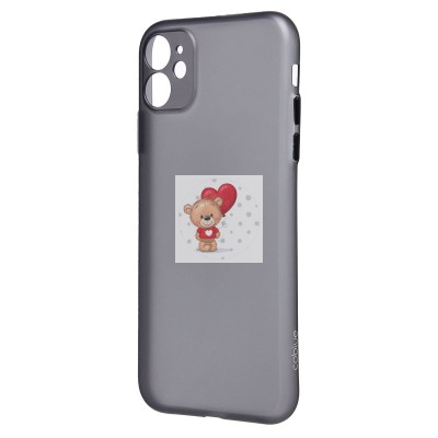 Чехол-накладка для Apple iPhone 11 (матово-прозрачный/черный) PC091