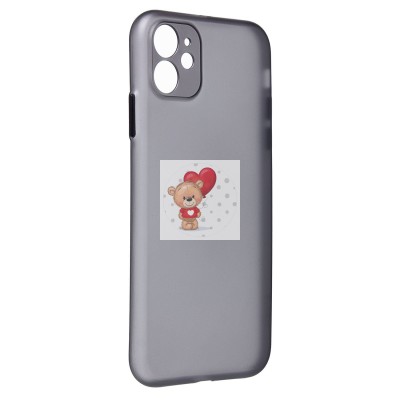 Чехол-накладка для Apple iPhone 11 (матово-прозрачный/черный) PC091