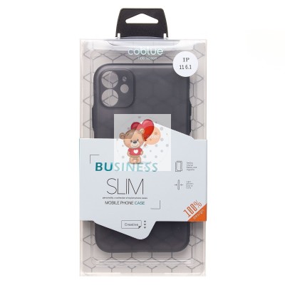 Чехол-накладка для Apple iPhone 11 (матово-прозрачный/черный) PC091