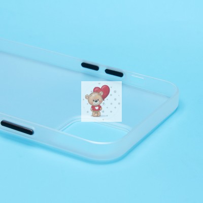 Чехол-накладка для Apple iPhone 12/iPhone 12 Pro (матово-прозрачный/белый) PC091 Чехол-накладка для Apple iPhone 12/iPhone 12 Pro (матово-прозрачный/белый) PC091