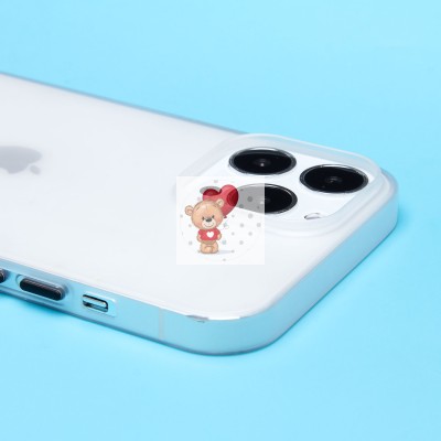Чехол-накладка для Apple iPhone 13 Pro Max (матово-прозрачный/белый) PC091