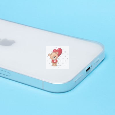 Чехол-накладка для Apple iPhone 13 Pro Max (матово-прозрачный/белый) PC091