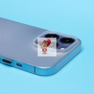 Чехол-накладка для Apple iPhone 13 Pro (матово-прозрачный/белый) PC091
