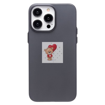 Чехол-накладка для Apple iPhone 14 Pro Max (матово-прозрачный/черный)PC091 Чехол-накладка для Apple iPhone 14 Pro Max (матово-прозрачный/черный)PC091