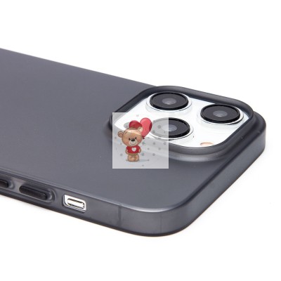 Чехол-накладка для Apple iPhone 14 Pro Max (матово-прозрачный/черный)PC091