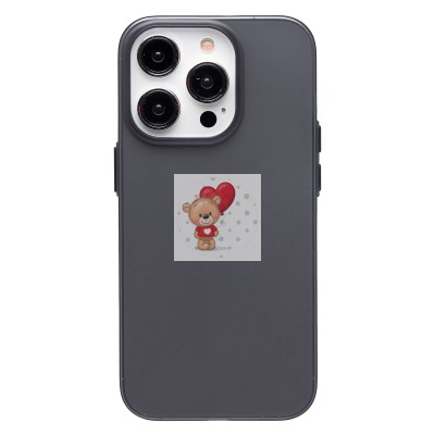 Чехол-накладка для Apple iPhone 14 Pro (матово-прозрачный/черный) PC091