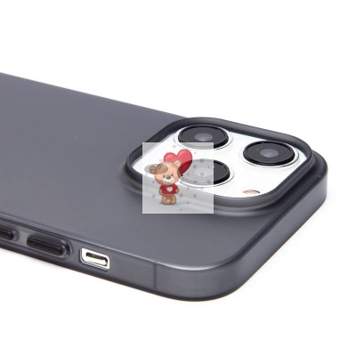 Чехол-накладка для Apple iPhone 14 Pro (матово-прозрачный/черный) PC091